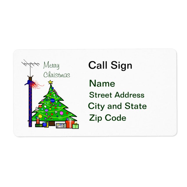 Ham Radio Christmas Tree Address Labels (Vorne)