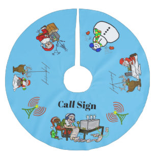 Ham Radio Christmas Tree Skirt Polyester Weihnachtsbaumdecke