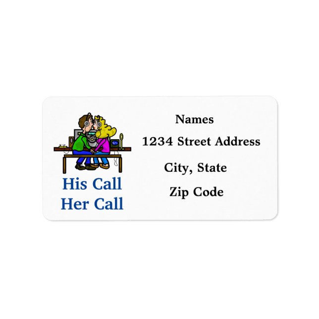 Ham Radio Couple Address Labels Adressaufkleber (Vorne)