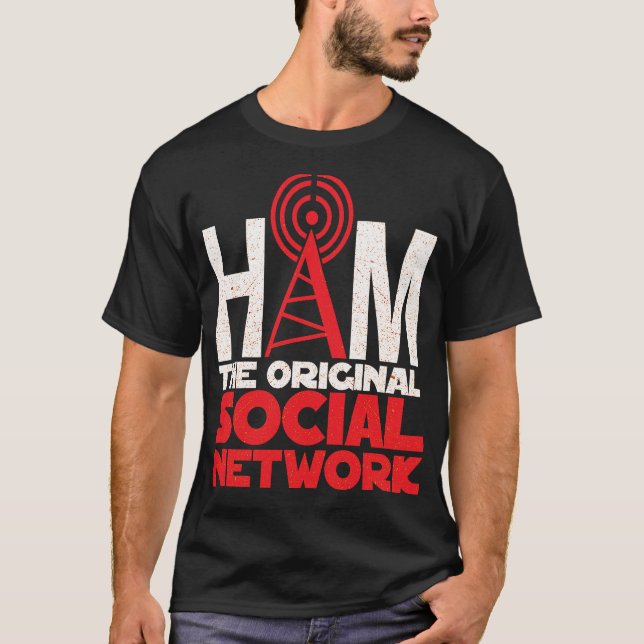 Ham Radio, das ursprüngliche soziale Netzwerk T-Shirt (Vorderseite)