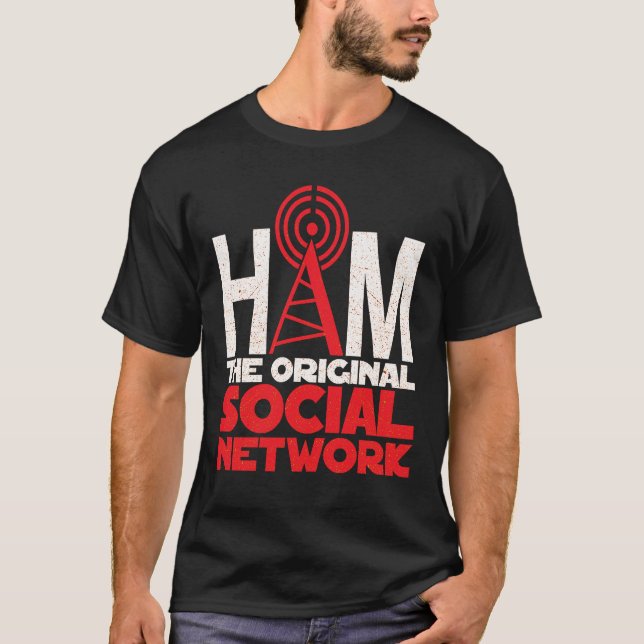 Ham Radio, das ursprüngliche soziale Netzwerk T-Shirt (Vorderseite)