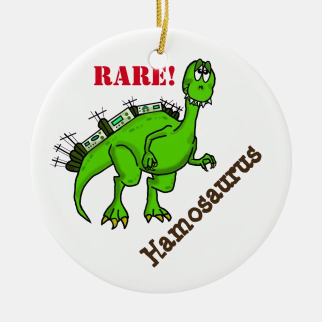 Ham Radio Dinosaur Weihnachtsschmuck (Vorne)