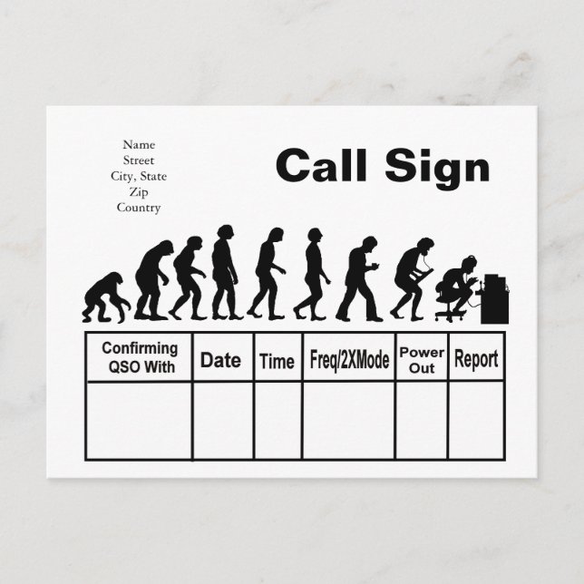 Ham Radio Evolution QSL    CardAnpassen! Postkarte (Vorderseite)