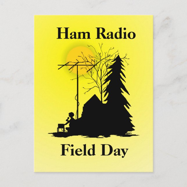 Ham Radio Field Day Silhouette Postkarten (Vorderseite)