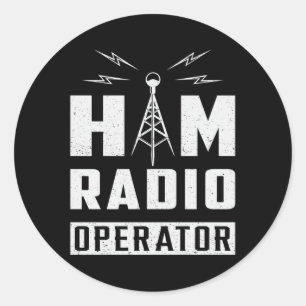 HAM Radio Frequency Operator Antenna Amateur Gesch Runder Aufkleber