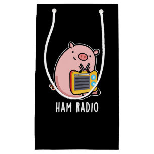 Ham Radio Funny Pig Pun Dark BG Kleine Geschenktüte