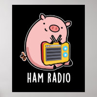 Ham Radio Funny Pig Pun Dark BG