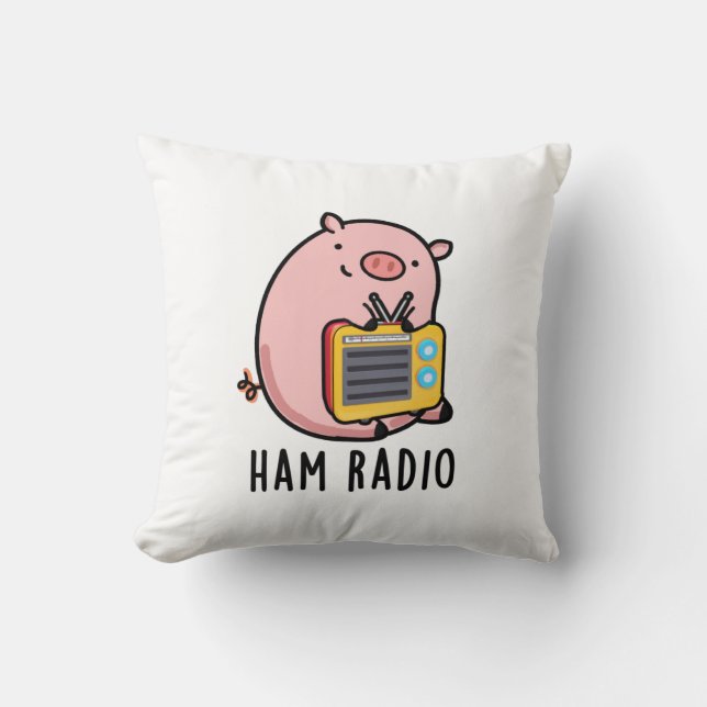 Ham Radio Funny Pig Pun Kissen (Vorderseite)