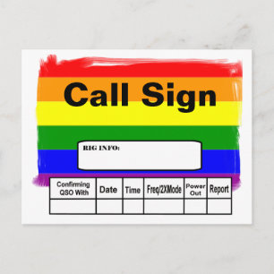 Ham Radio Gay Pride Rainbow Flag QSL-Karte Postkarte