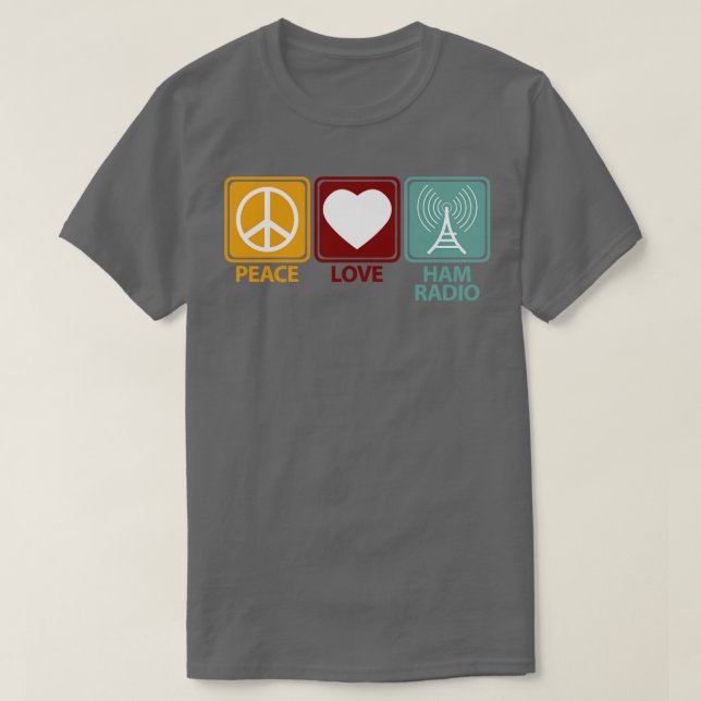 Ham Radio Girl Peace Liebe T-Shirt (Design vorne)