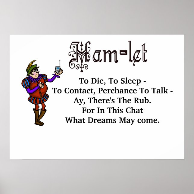 Ham Radio Hamlet "zum Schlafen Die" Quote Poster (Vorne)