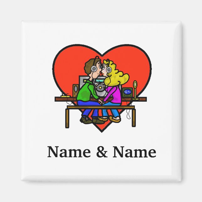 Ham Radio Kissing Couple Magnet (Vorne)