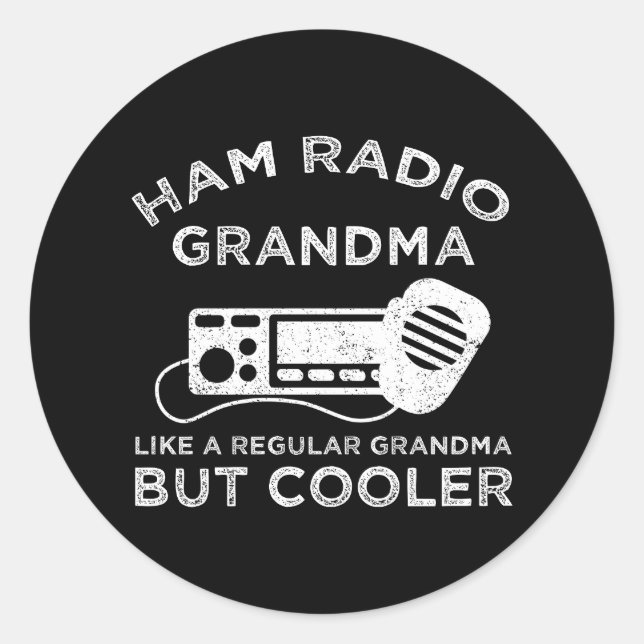 Ham Radio Oma wie normale Oma, aber Cooler Runder Aufkleber (Vorderseite)