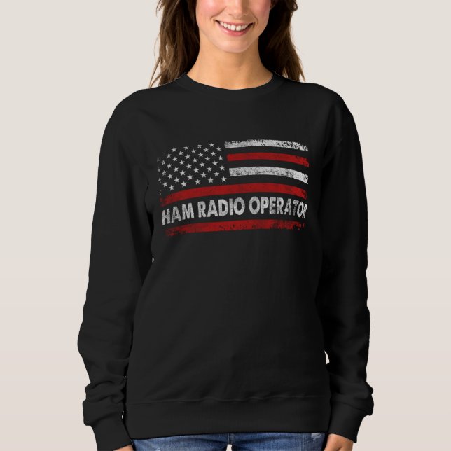 Ham Radio Operator American USA Flag Amateur Radio Sweatshirt (Vorderseite)