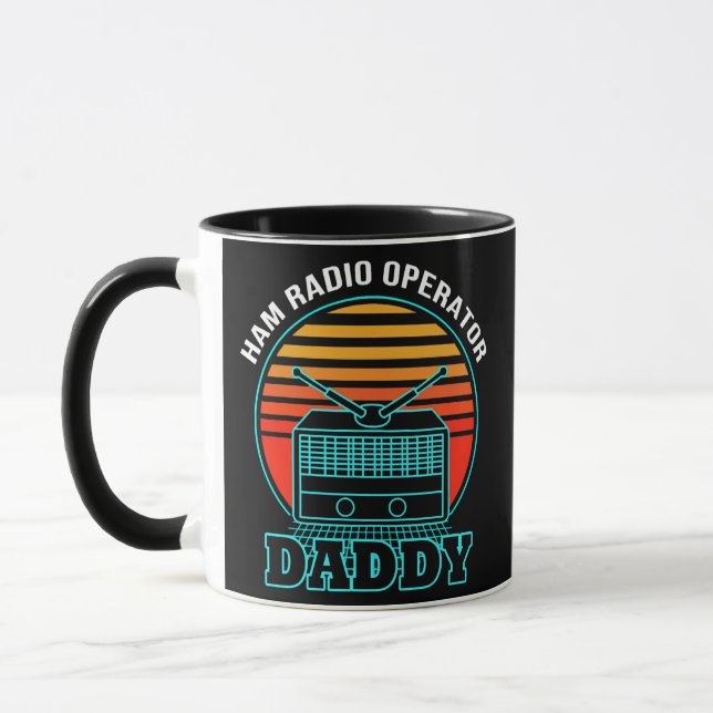 Ham Radio Operator Daddy Amateur Radio Retro Tasse (Links)