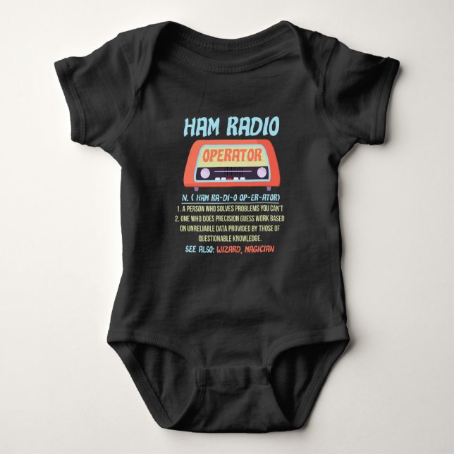 Ham Radio Operator Definition Amateur Radio Hobby Baby Strampler (Vorderseite)