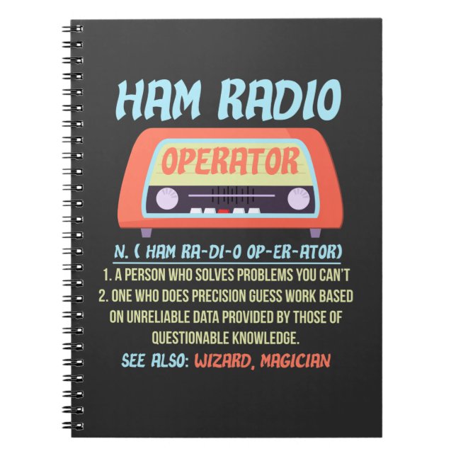 Ham Radio Operator Definition Amateur Radio Hobby Notizblock (Vorderseite)