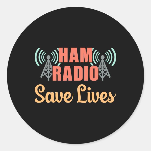 HAM Radio Operator Frequency Antenne Amateur Gesch Runder Aufkleber (Vorderseite)