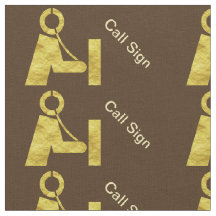 Ham Radio Operator Golden Icon Fabric + Call Sign