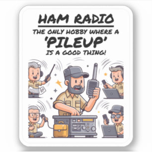 Ham Radio Operator Playful Cartoons Funny Hobby Aufkleber