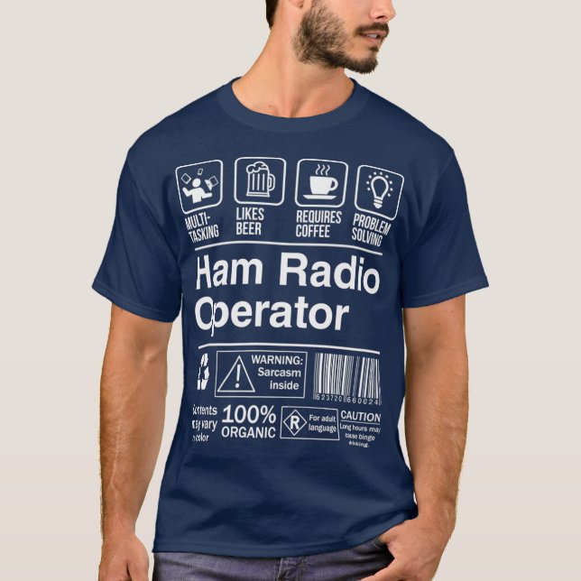 Ham Radio Operator Product Label Funny Gift T-Shirt (Vorderseite)