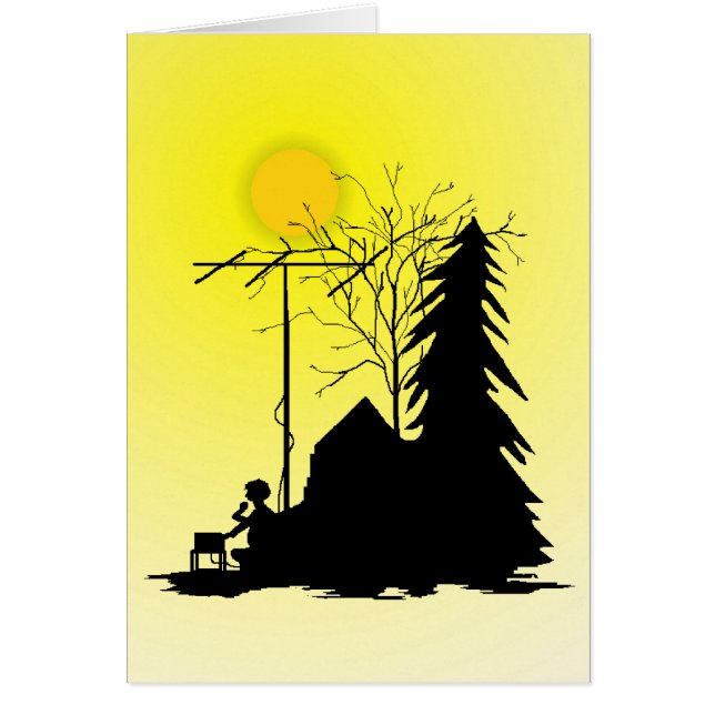 Ham Radio Operator-Silhouette mit Sun Card (Vorne)