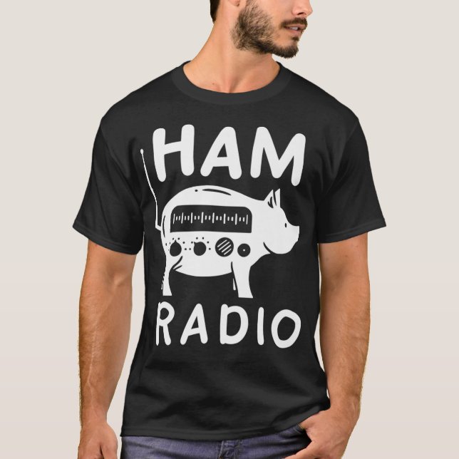 Ham Radio Pig Illustration für ein Ham Radio T-Shirt (Vorderseite)