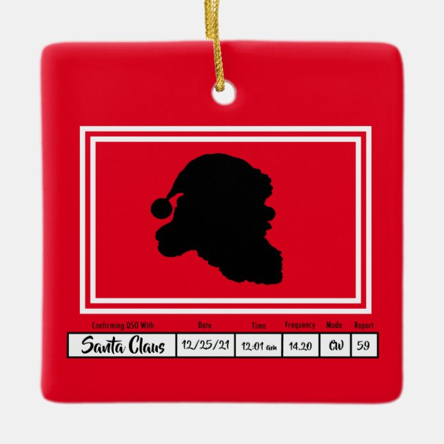 Ham Radio QSL Card Weihnachtsschmuck (Vorderseite)