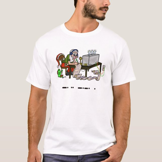 Ham Radio Santa "Nice Morse Code Xmas T - Shirt (Vorderseite)