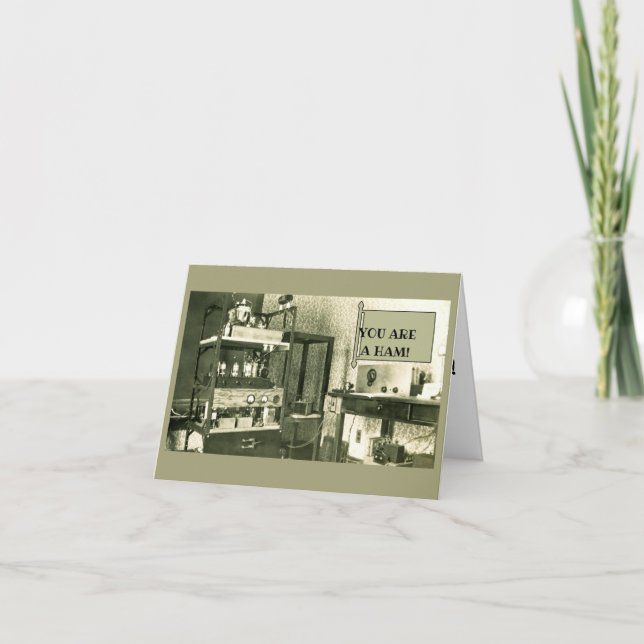 HAM RADIO SETUP 1930'S AMATEUR PHOTO KARTE (Vorderseite)