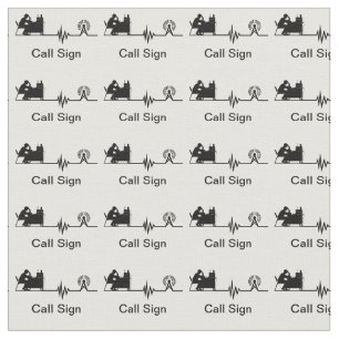 Ham Radio Silhouette Fabric mit Rufzeichen Stoff