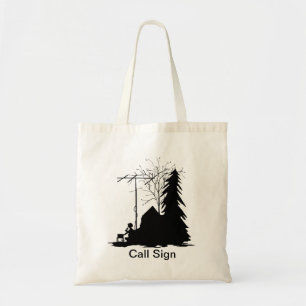 Ham Radio Tote Bag mit Silhouette des Betreibers Tragetasche