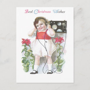 Ham-Radio-Weihnachten im alten Stil Feiertagspostkarte