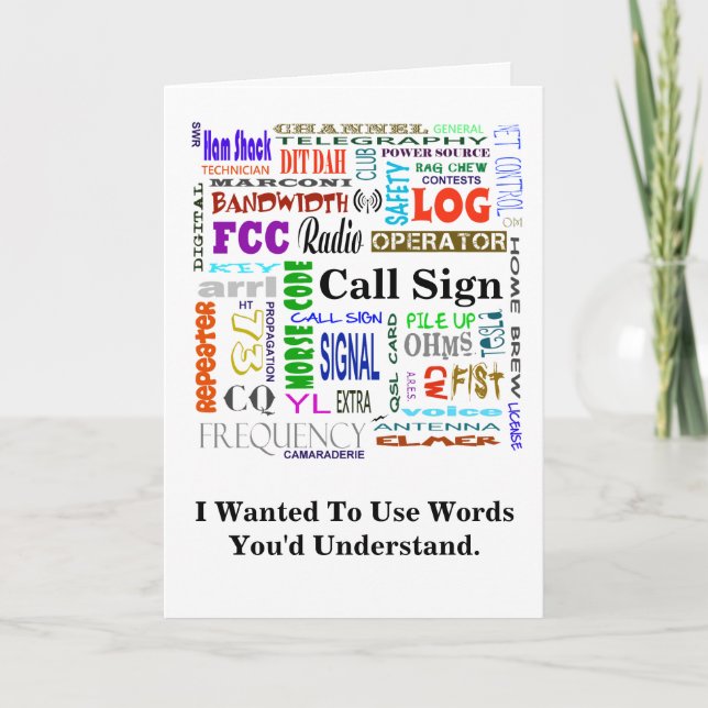 Ham Radio Word Collage Card Anpassen! Karte (Vorderseite)