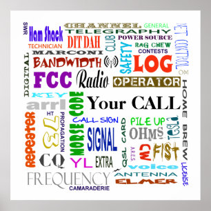 Ham Radio Word Collage Poster Anpassen Sie es!