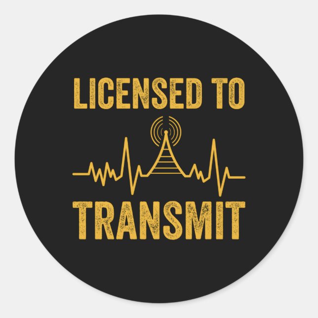 Ham-Radio zur Übertragung von Amateurfunk Runder Aufkleber (Vorderseite)