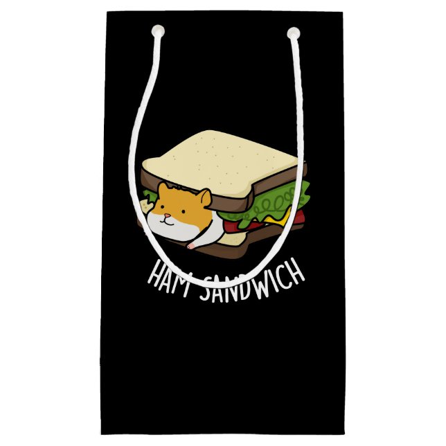 Ham Sandwich Funny Hamster Pun Dark BG Kleine Geschenktüte (Vorderseite)