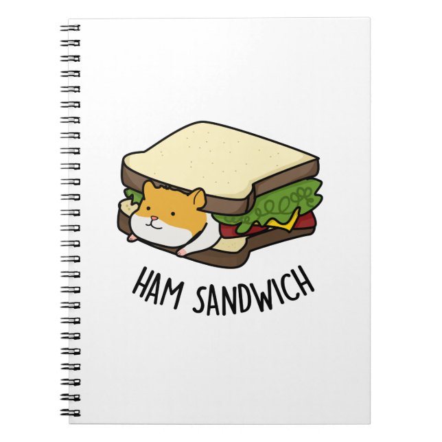 Ham Sandwich Funny Hamster Pun Notizblock (Vorderseite)
