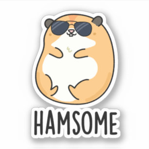 Ham-some Funny Handsome Hamster Pun Aufkleber