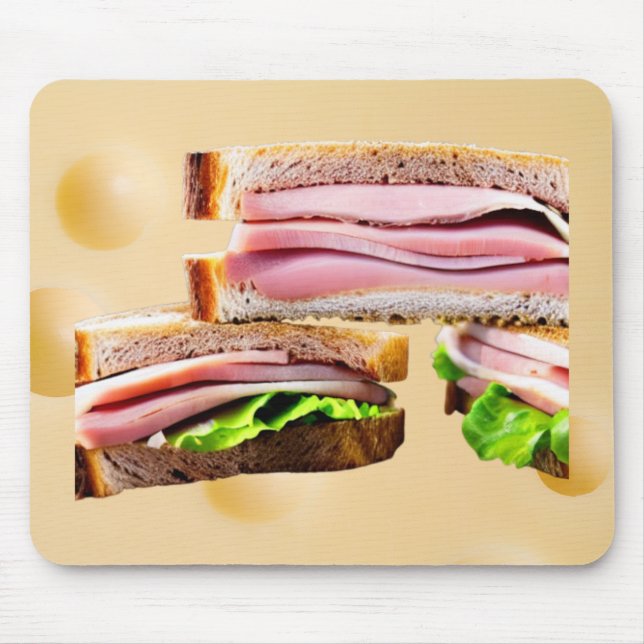 Ham & Swiss On Rye Sandwiches Mousepad (Vorne)