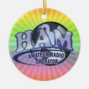 HAM WORLD LOGO Amateur Radio Keramik Ornament