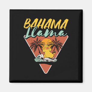 Hama Lama Lustiger Lama Surfer Surft Surfbrett Magnet