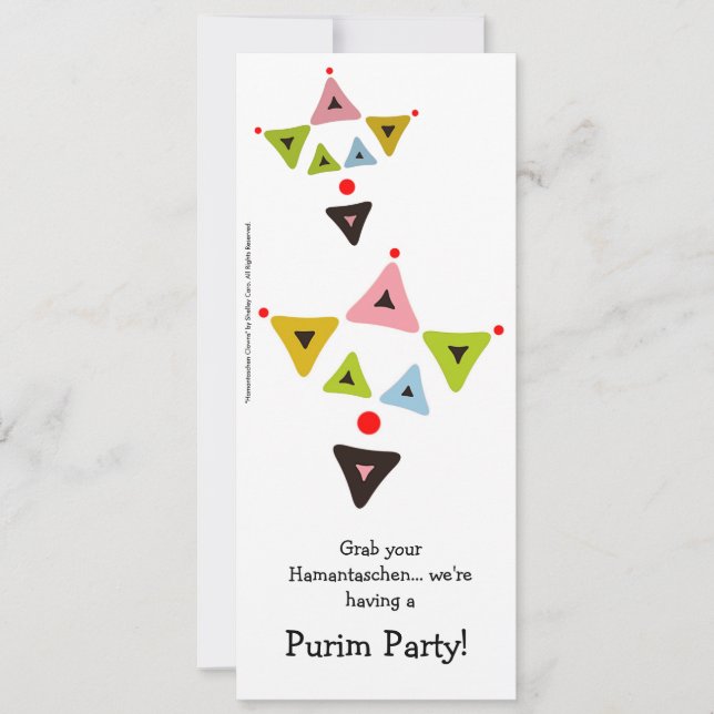 Hamantaschen Clowns Purim Party Einladung (Vorderseite)