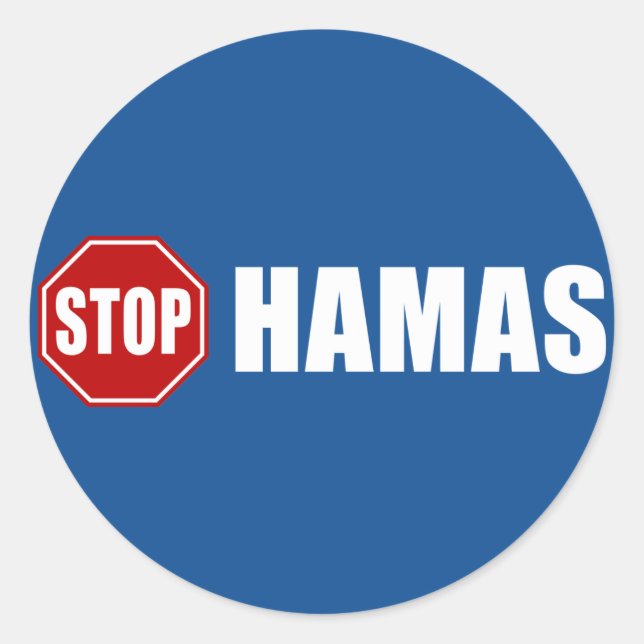 Hamas stoppen runder aufkleber (Vorderseite)