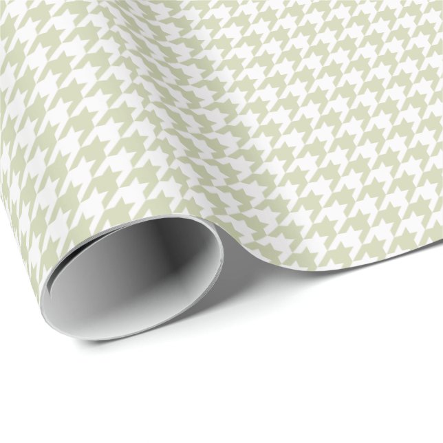 HAMBbyWG Wrapping Paper - Ecru & White Hahnentritt Geschenkpapier (Rolleneckpunkt)