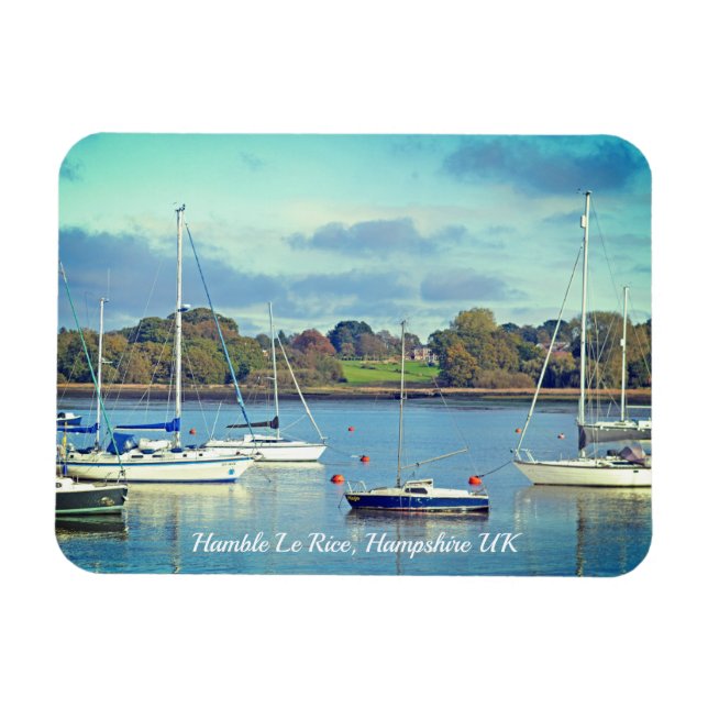 Hamble Le Rice Waters Edge Hampshire Foto Magnet (Horizontal)