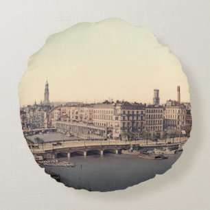 Hamburg Alsterarkaden Deutschland Alster Deutschla Rundes Kissen