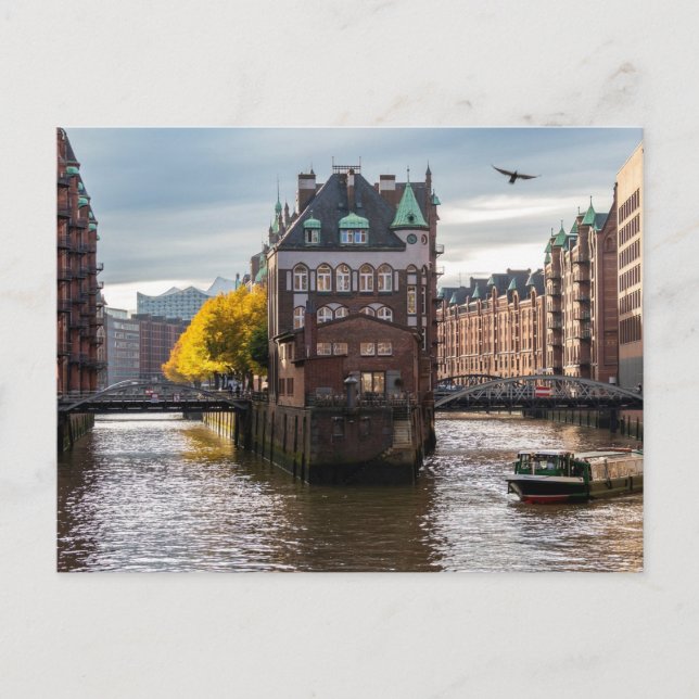 Hamburg - Alte Gebäude im Ärmelkanal Postkarte (Vorderseite)