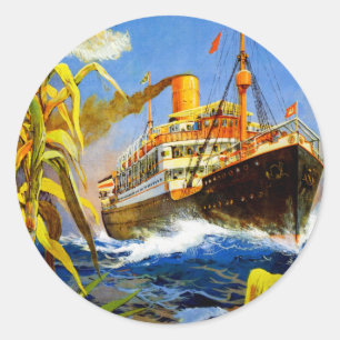 Hamburg Amerika nach Südamerika Runder Aufkleber