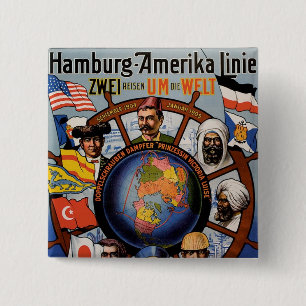 Hamburg-Amerika-Poster Button